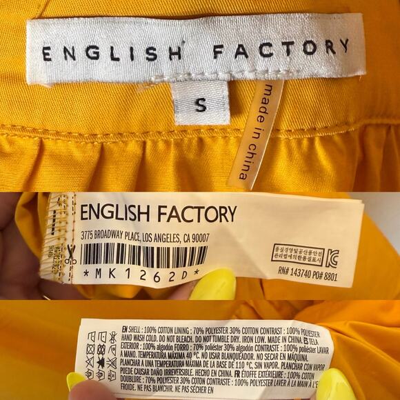 English Factory Shade High Low Midi Dress Gingham Strap Drop Waist size Small - Picture 7 of 7
